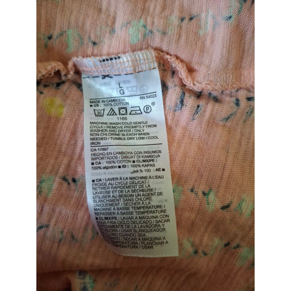 Old Navy Floral sz L Peach women's flounce summer beach resort off shoulder top - Picture 4 of 5